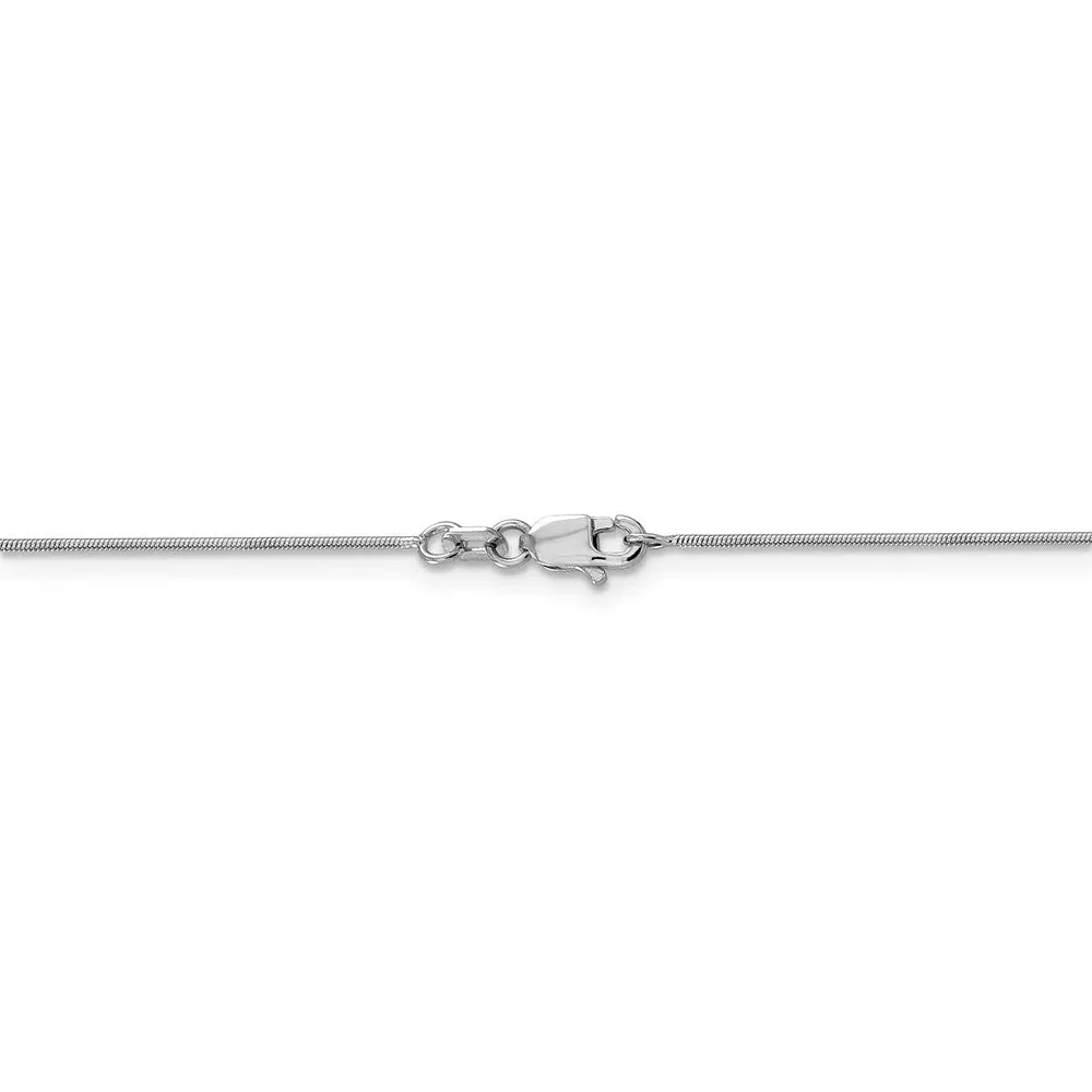 0.8mm 14k White Gold Solid Round Snake Chain Necklace