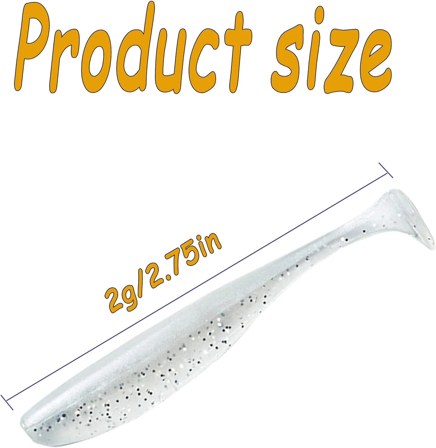 100PCS Bait Fishing Soft Plastic Lures, Soft Paddle Tail Lures for Freshwater and Saltwater Bass Lures with Box White red Green Gray Loach 2g,7cm