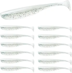 100PCS Bait Fishing Soft Plastic Lures, Soft Paddle Tail Lures for Freshwater and Saltwater Bass Lures with Box White red Green Gray Loach 2g,7cm