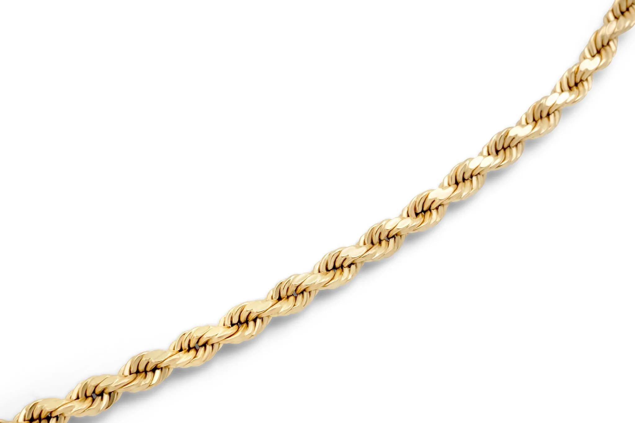 10K Yellow Gold Solid Rope Chain 3mm