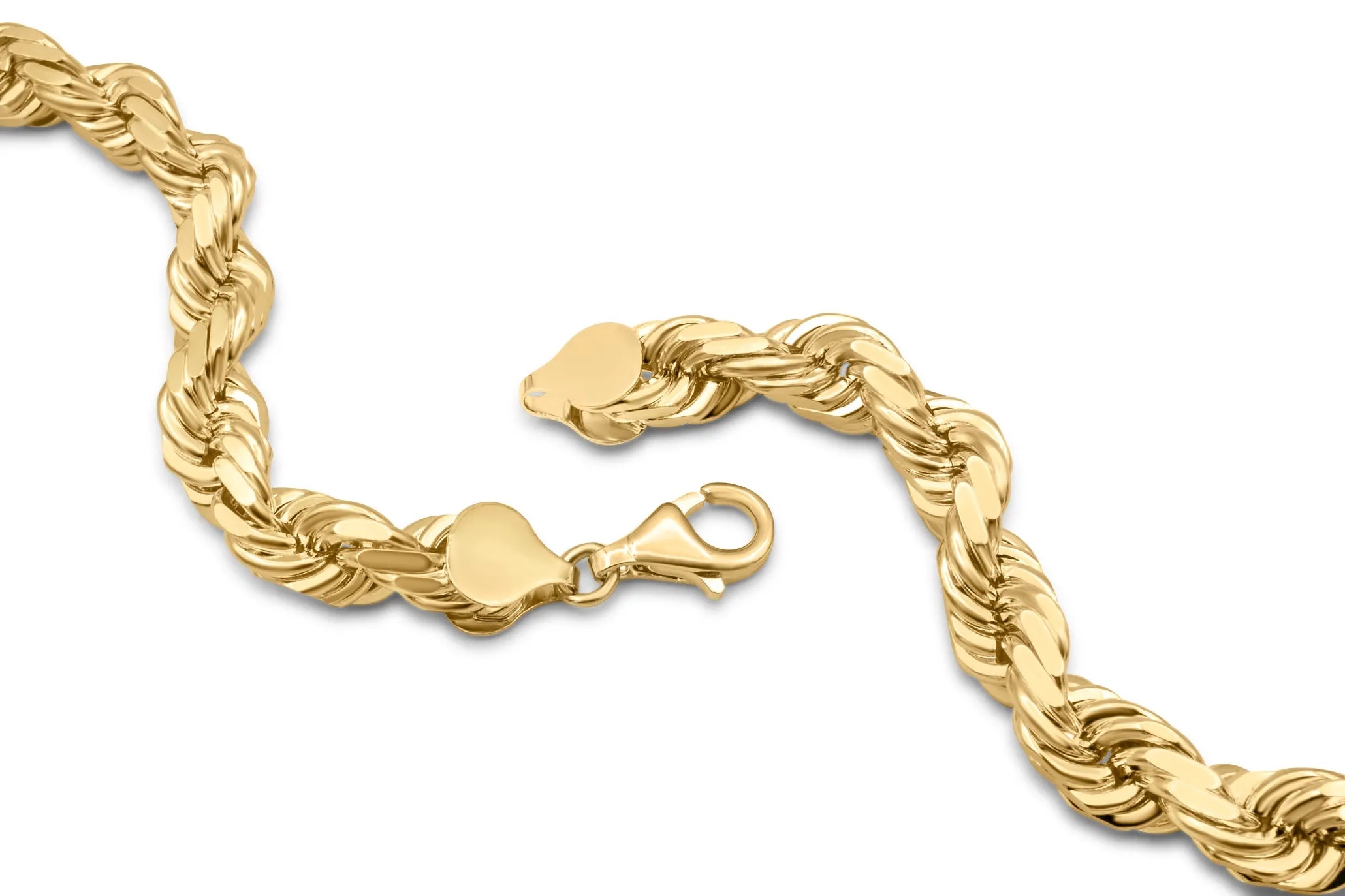 10K Yellow Gold Solid Rope Chain 6.5mm