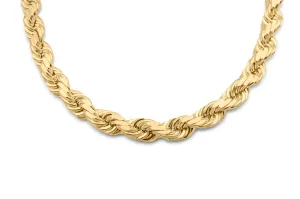 10K Yellow Gold Solid Rope Chain 6.5mm