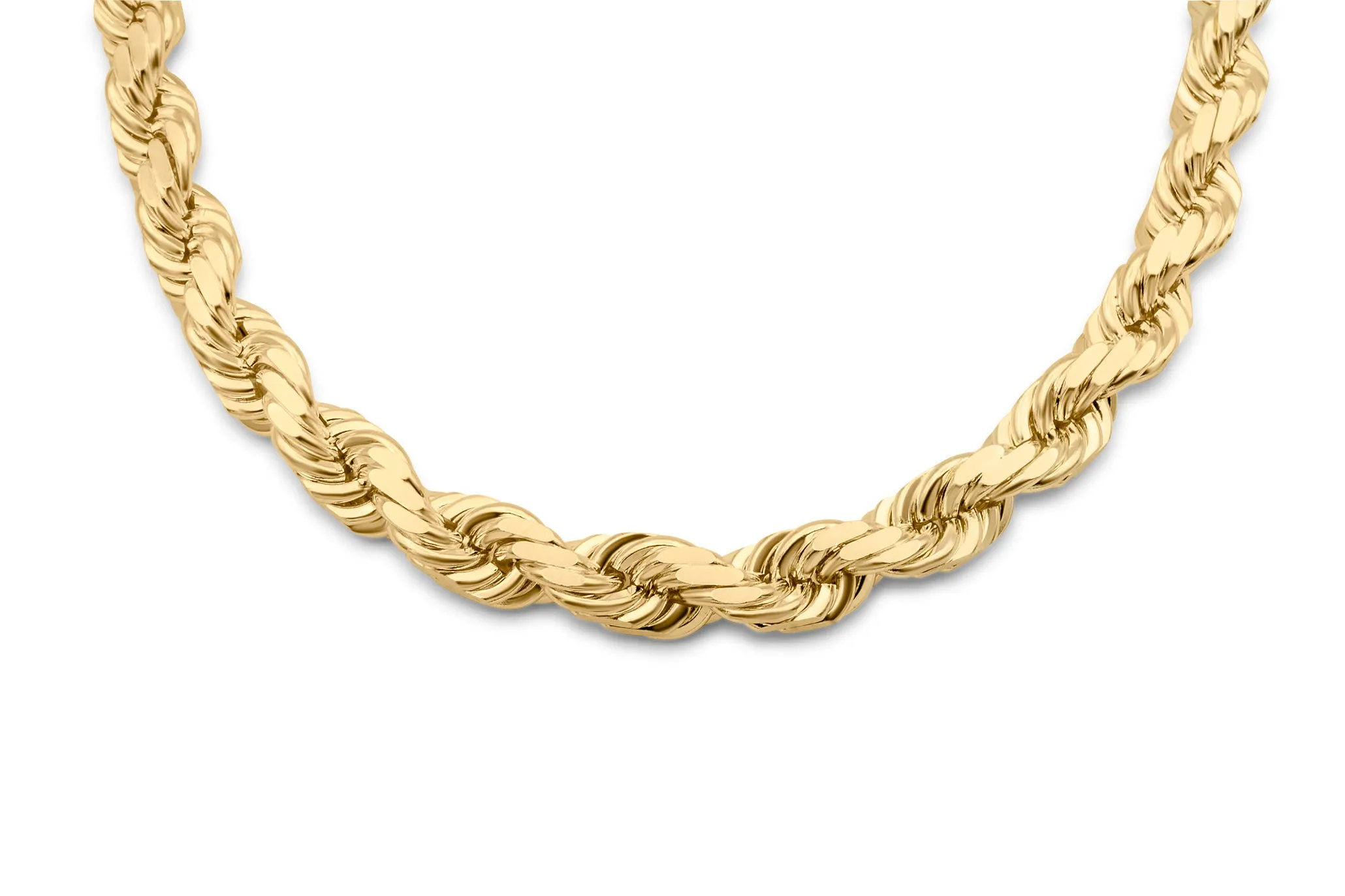 10K Yellow Gold Solid Rope Chain 6.5mm
