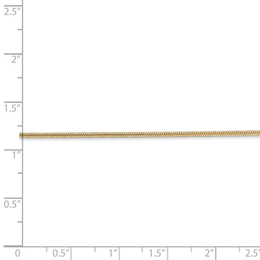 1.2mm 14k Yellow Gold Round Snake Chain Necklace