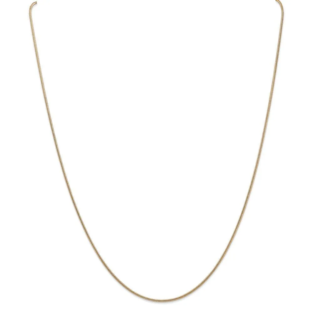 1.2mm 14k Yellow Gold Round Snake Chain Necklace
