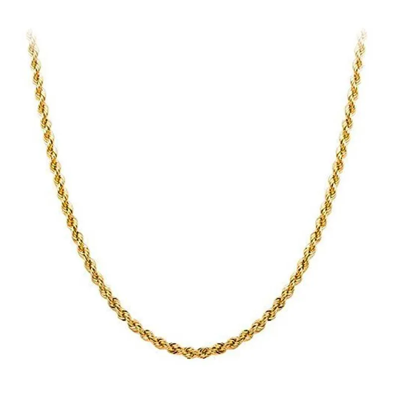 22" 3mm Hollow Rope Chain Necklace