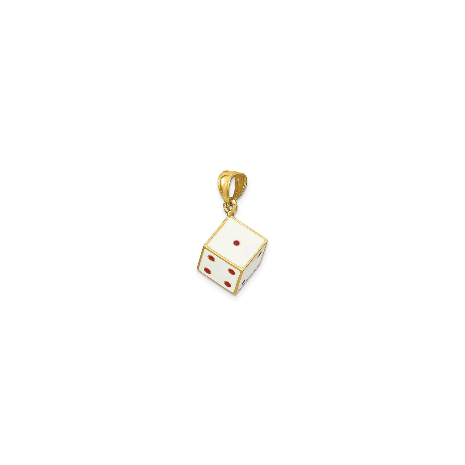 3D Enameled Die Pendant (14K)