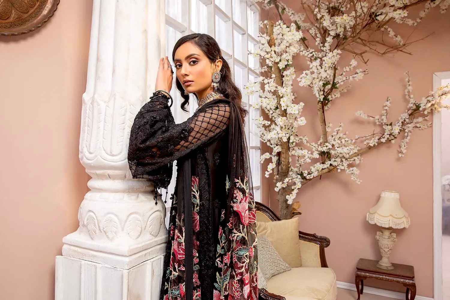 Adan's Libas Luxulia Embroidered Chiffon Collection – Midnight Sky
