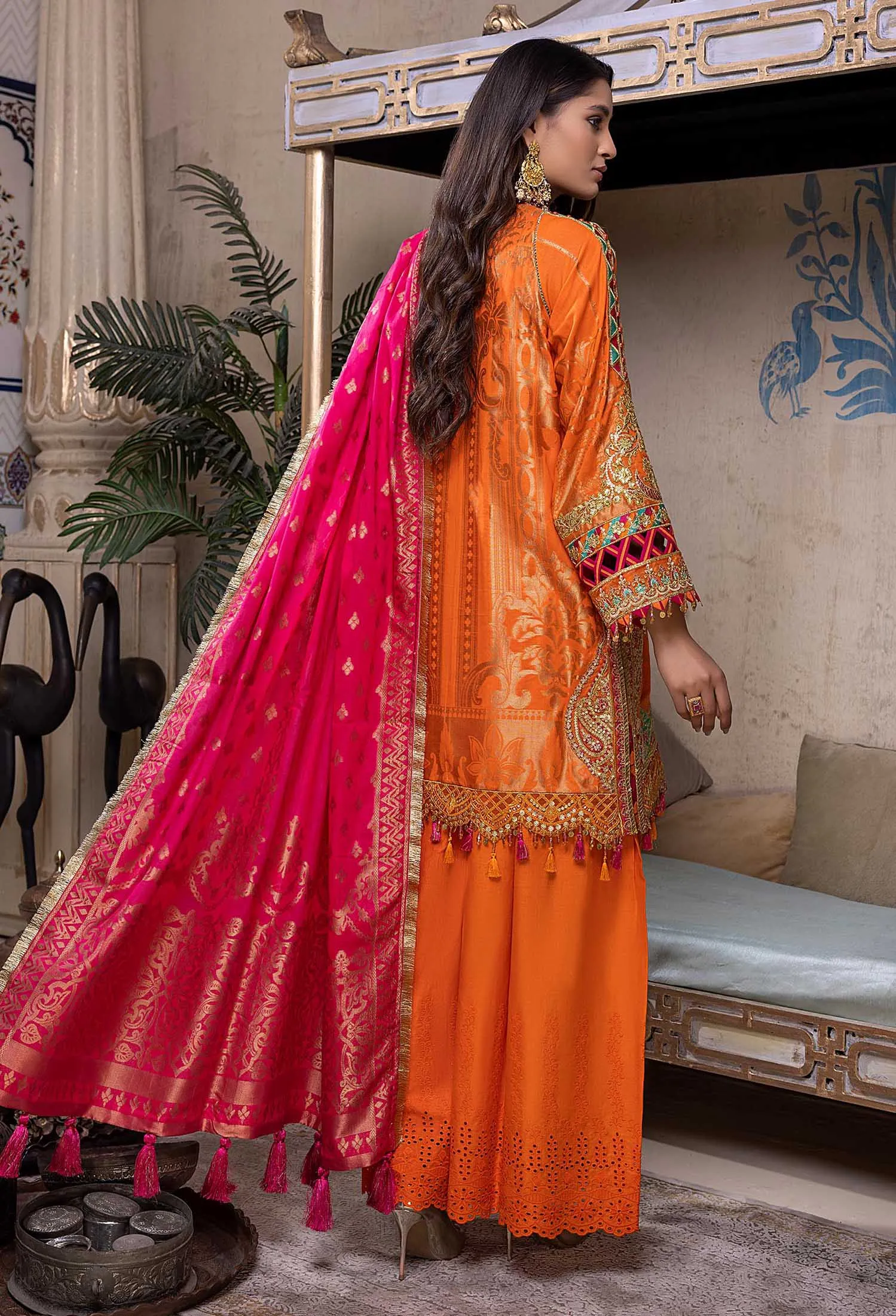 Adan's Libas Naqsh · Schiffli Embroidered Jacquard Lawn Collection – Marigolds