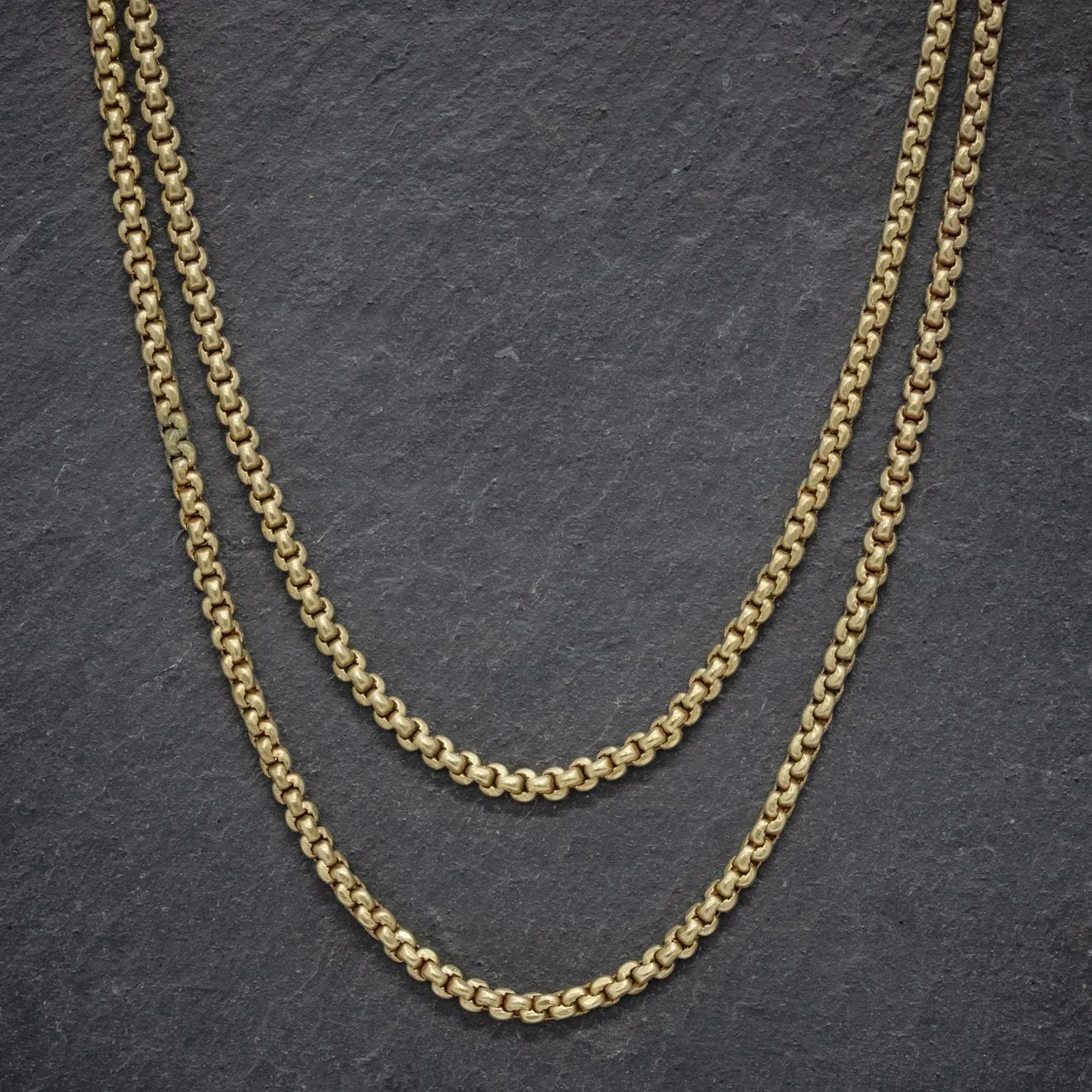 Antique Victorian Guard Chain 18Ct Gold On Silver Necklace Circa 1860