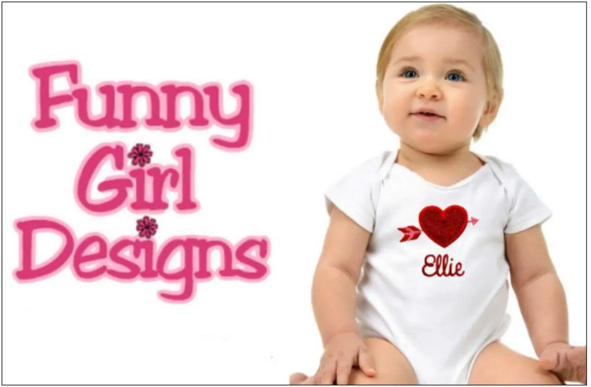 Baby Girl Embroidered INITIAL Bodysuit and MATCHING Grosgrain Bow Hat Personalized with Your Custom Name