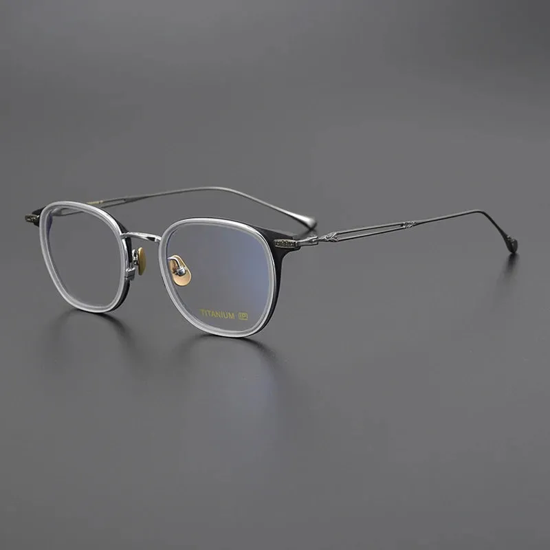Black Mask Unisex Full Rim Titanium Acetate Square Eyeglasses E063