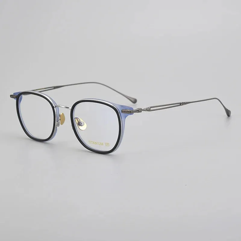 Black Mask Unisex Full Rim Titanium Acetate Square Eyeglasses E063
