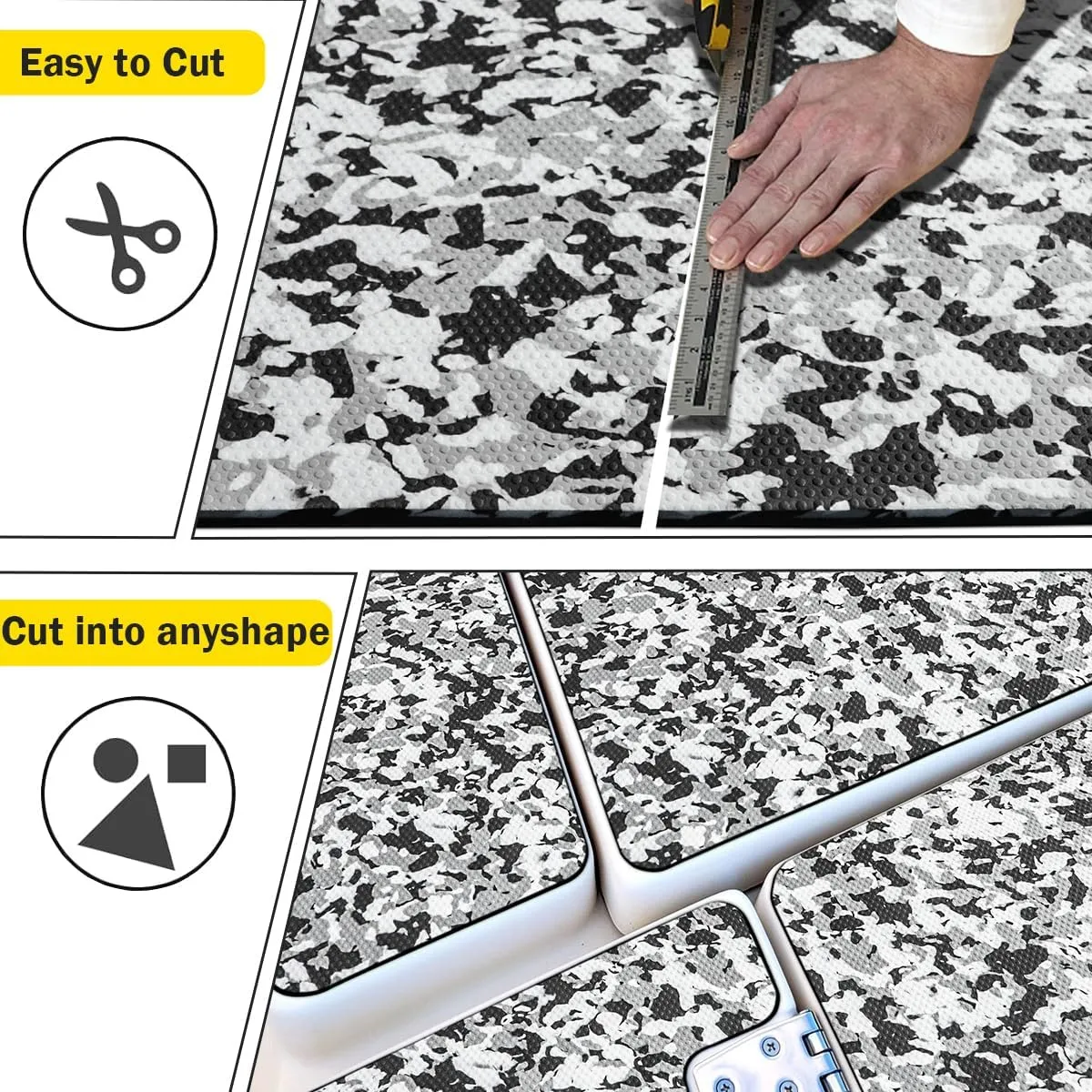 Boat Flooring EVA Foam Boat Decking Camo Marine Flooring for Boat Foam Decking Sheet Self-Adhesive Waterproof Non-Slip Boat Flooring Deck for Jon Fishing Rubber Boat Pontoon