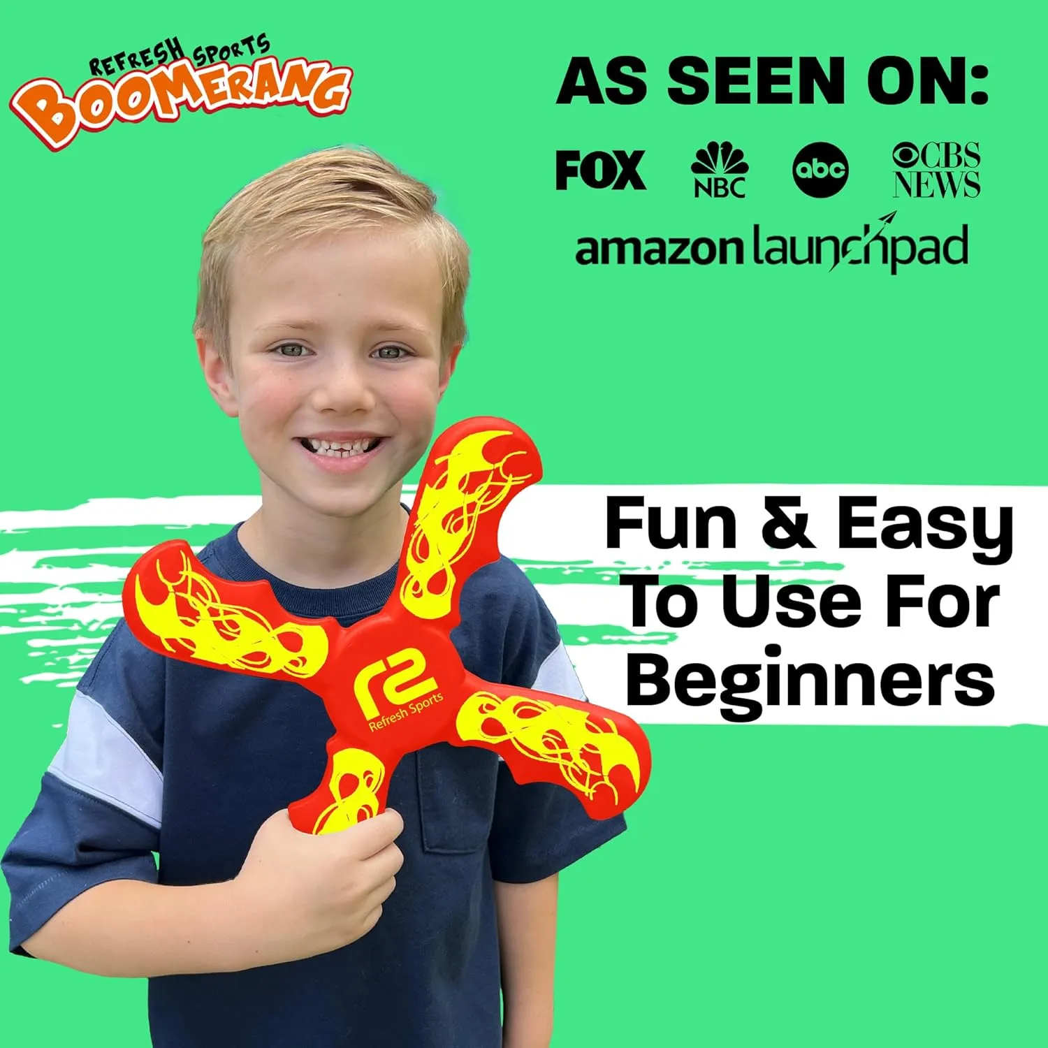 Boomerang for Kids - It Really Does Fly Back - Fun & Easy to Use Toy Gifts for Boys & Girls - Soft Foam Design Allows for Safe Play Perfect Beginner Toy Gift Idea & Kids Boy Birthday Party Activity