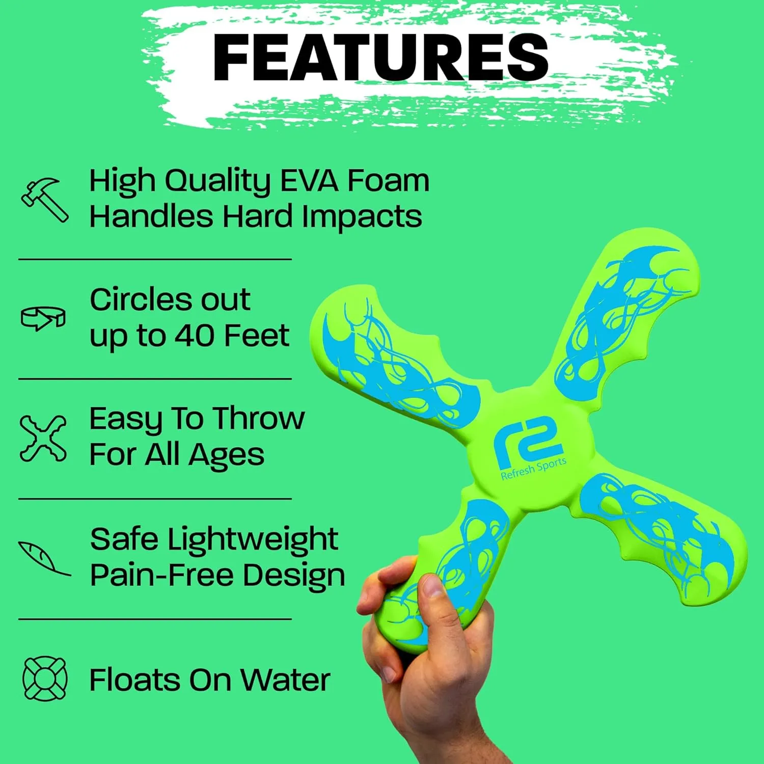 Boomerangs for Kids: Best Soft Flying Beach Toys for Kids - Cool Birthday Gifts for Boys & Girls - Sports Beach Games & Pool Toys - Outdoor Games & Fun for Boys Ages 8-12 & 4 5 6 7 8 9 10 11 12 13 14