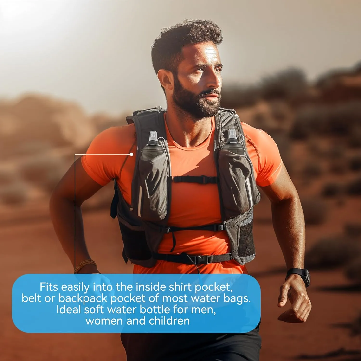 Buite 250ML Soft Flask, Portable TPU Soft Flask Running Bottles for Running Vest, Hydration Pack - Ideal for Hiking Cycling ClimbingGray)