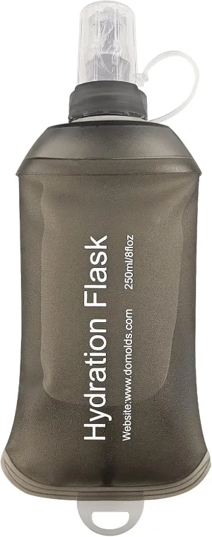 Buite 250ML Soft Flask, Portable TPU Soft Flask Running Bottles for Running Vest, Hydration Pack - Ideal for Hiking Cycling ClimbingGray)