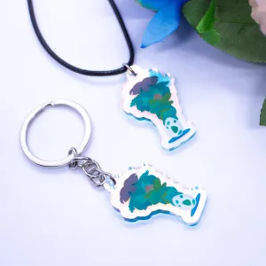 Bulbasaur Ivysaur Venusaur evolution Pokémon rainbow holografic acrylic necklace