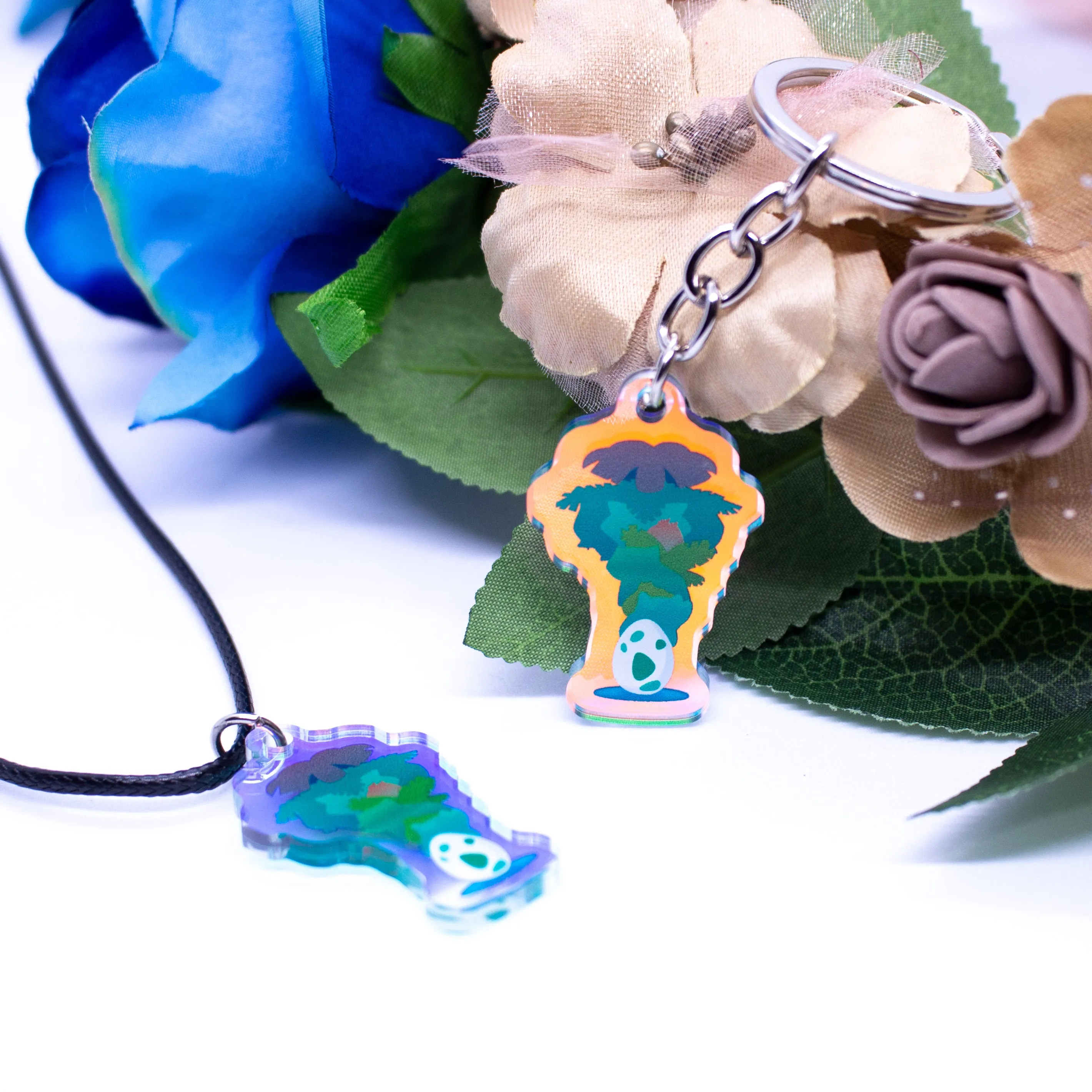 Bulbasaur Ivysaur Venusaur evolution Pokémon rainbow holografic acrylic necklace