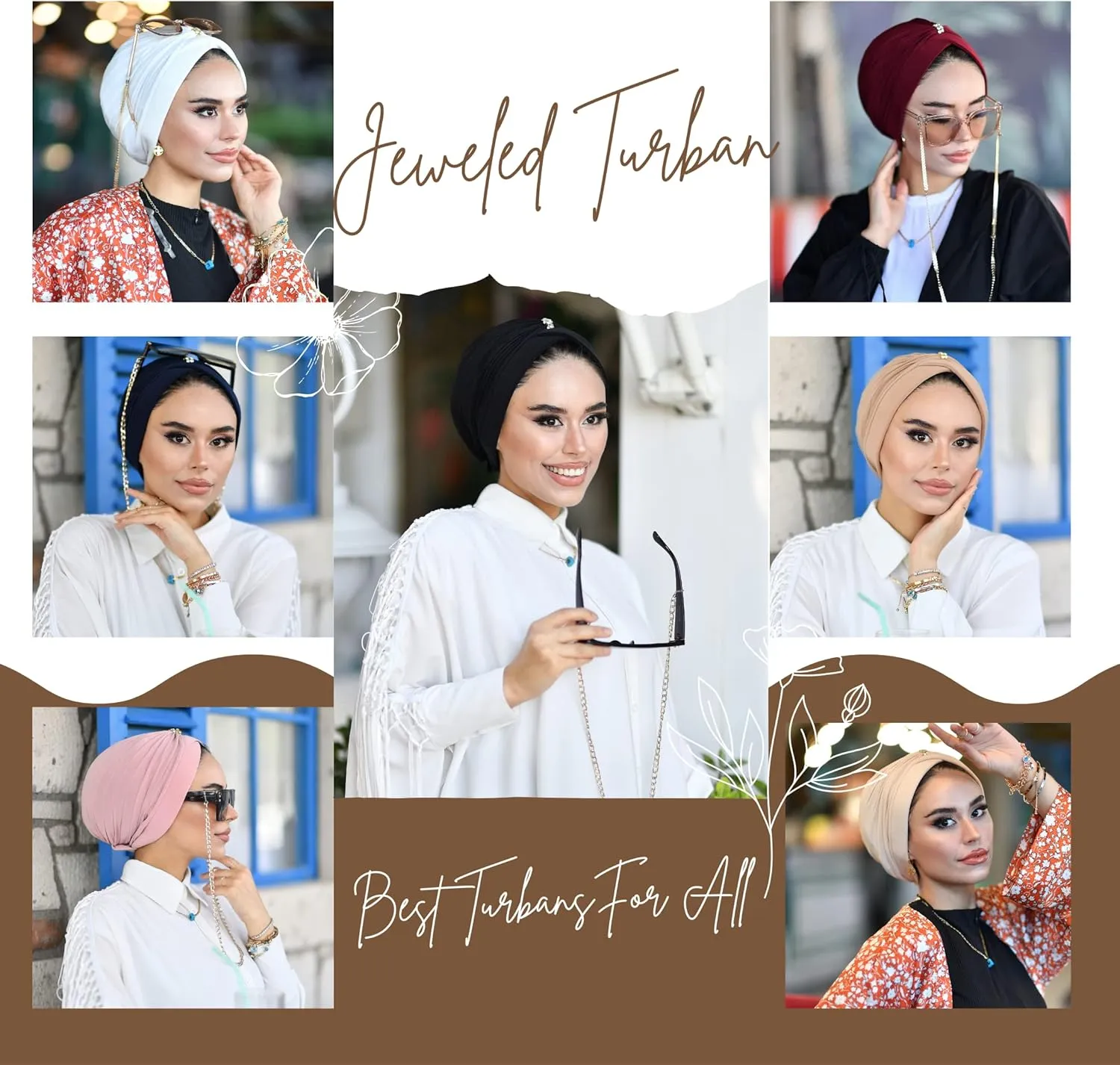 Cross Turban for Women - Hair Wraps and Head Wraps - Hijab Undercap and Instant Caps