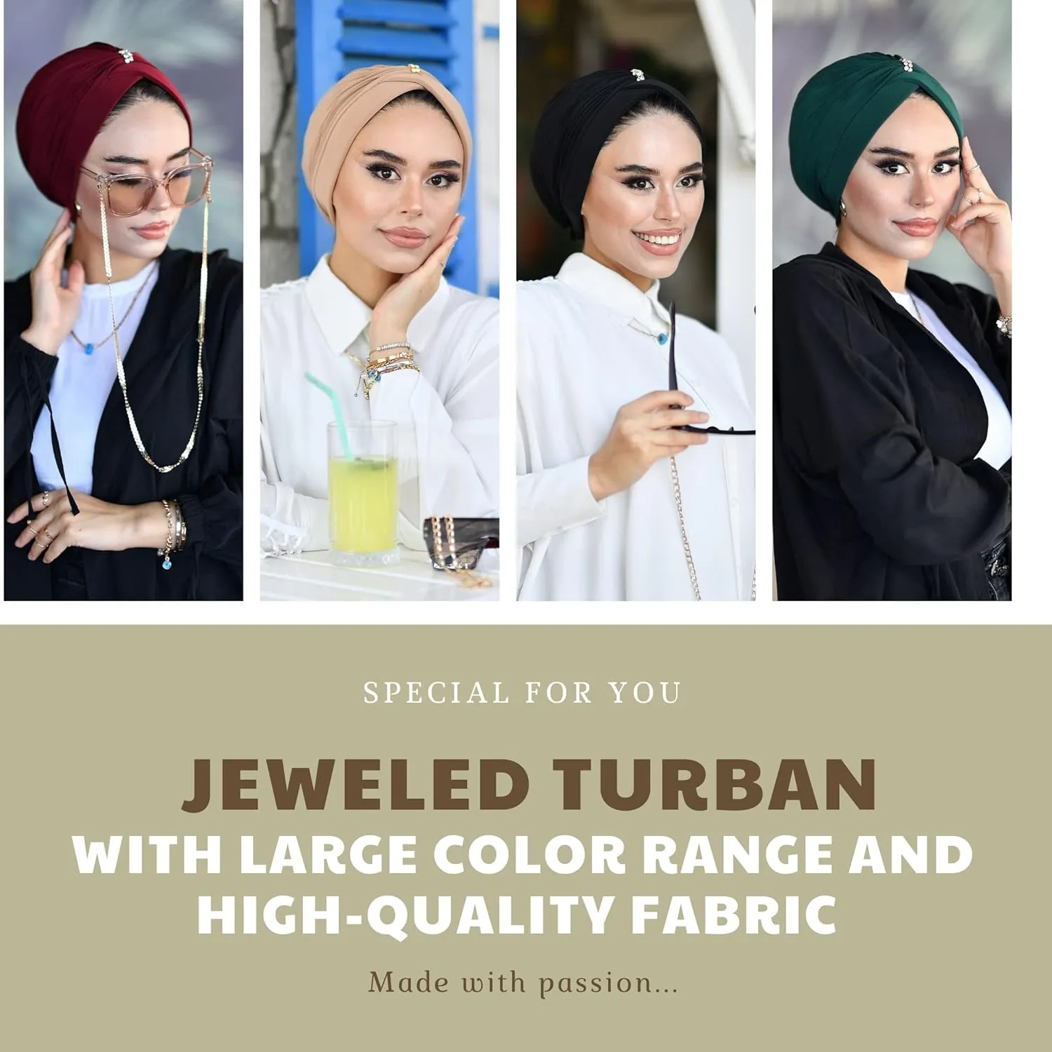 Cross Turban for Women - Hair Wraps and Head Wraps - Hijab Undercap and Instant Caps