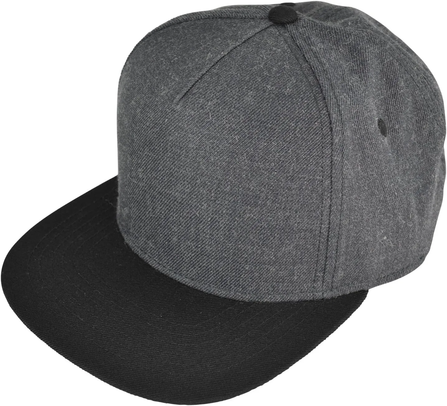 DALIX Premium Wool Blend Hat Flat Bill Cap Snapback Black Dark Gray Maroon Light