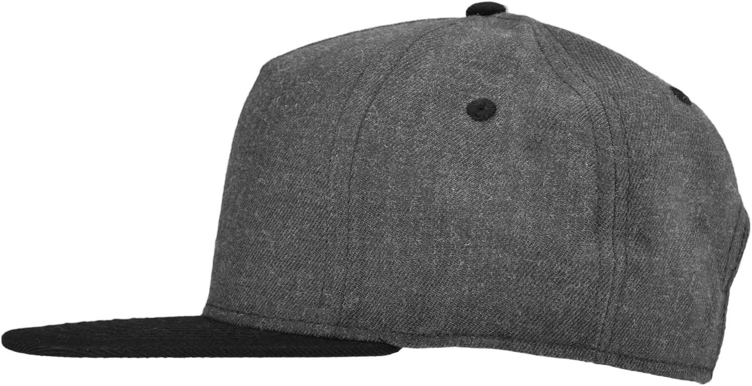 DALIX Premium Wool Blend Hat Flat Bill Cap Snapback Black Dark Gray Maroon Light