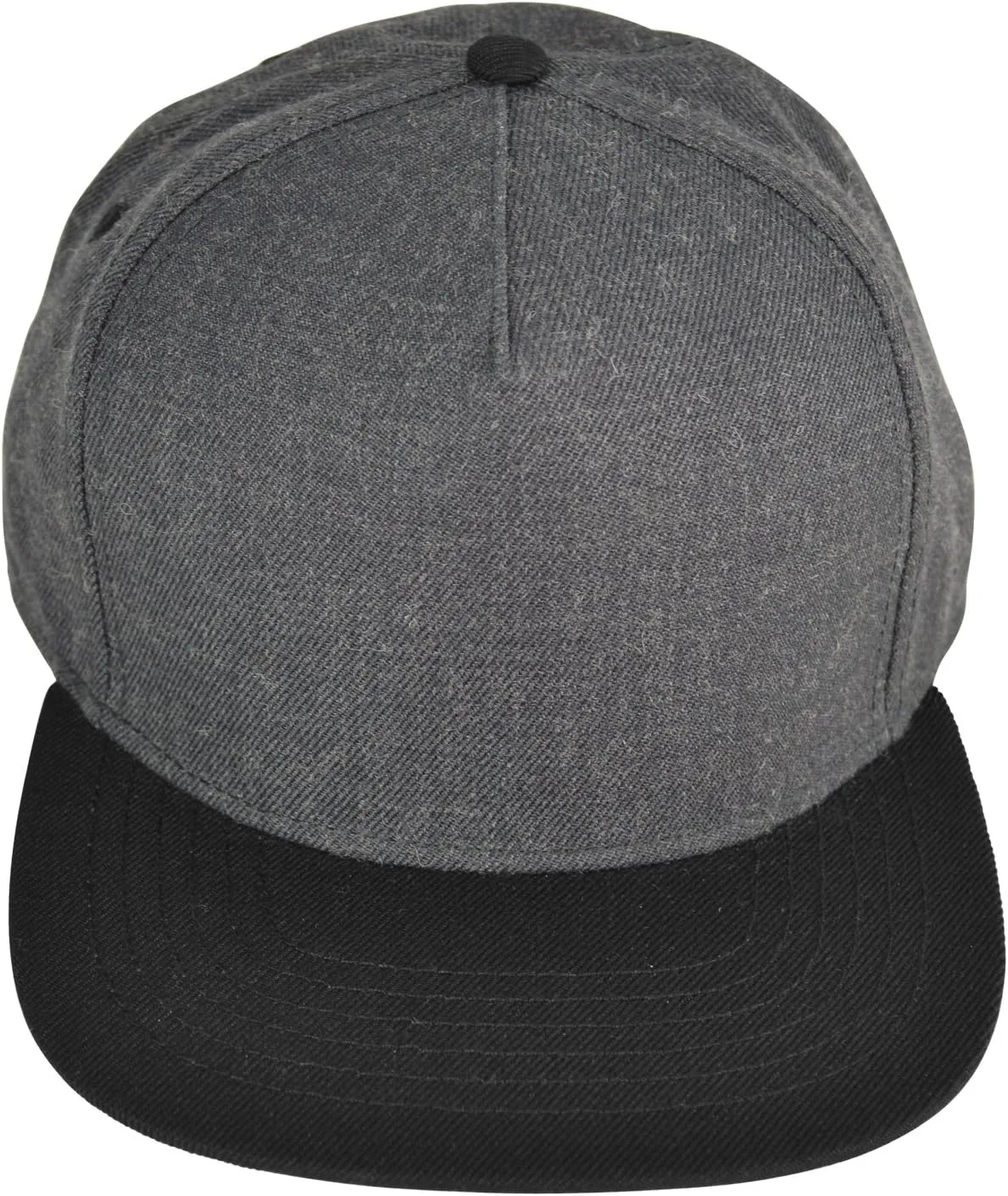 DALIX Premium Wool Blend Hat Flat Bill Cap Snapback Black Dark Gray Maroon Light