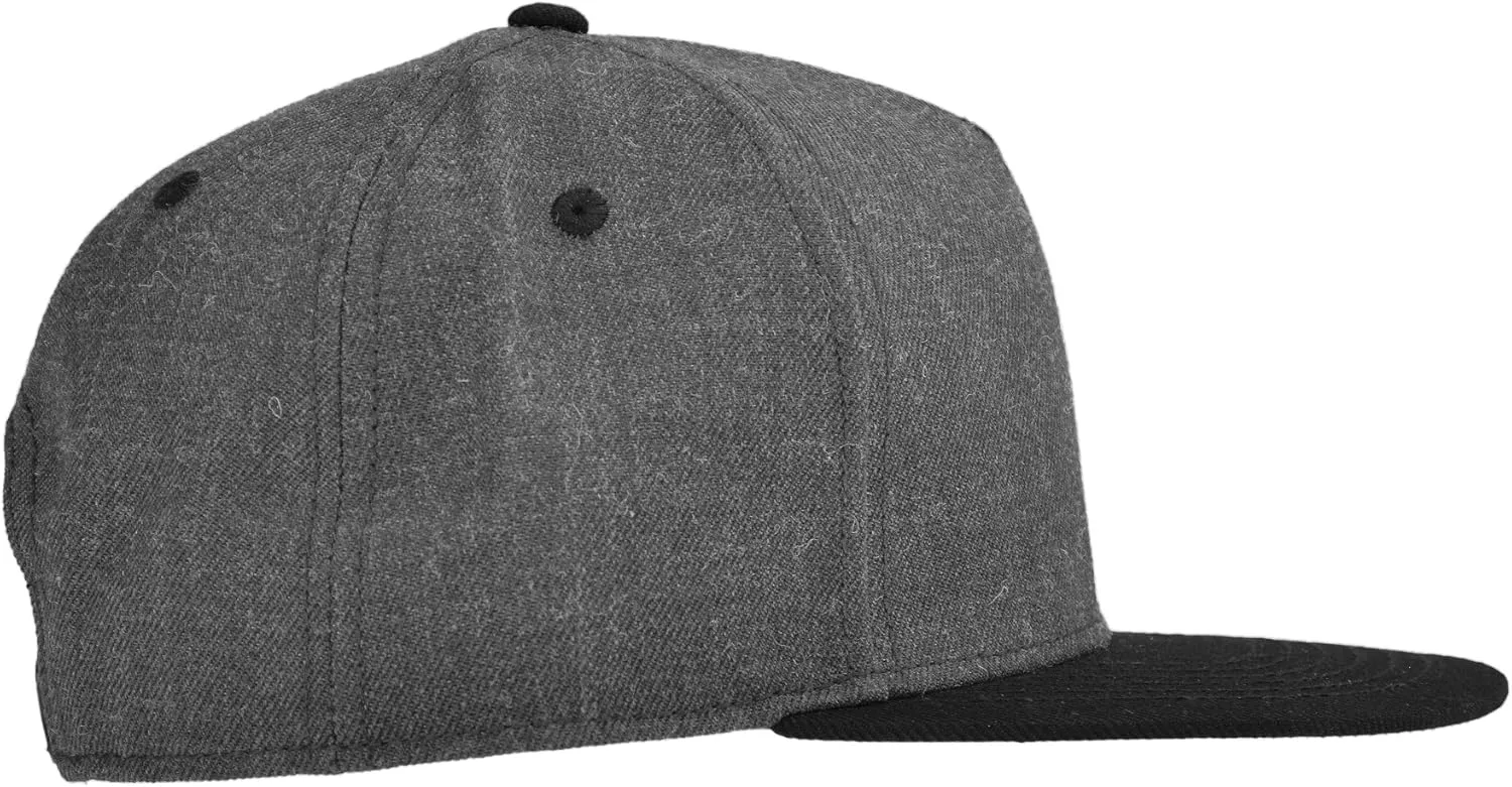 DALIX Premium Wool Blend Hat Flat Bill Cap Snapback Black Dark Gray Maroon Light