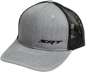 Dodge SRT Snapback Trucker Hat  Heather Grey & Black Mesh Cap  Embroidered in Detroit, Adjustable 7-Position Closure