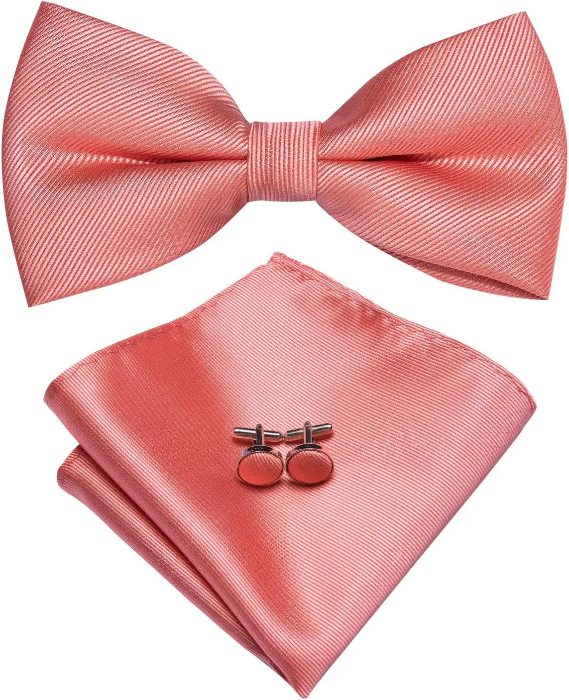 Dubulle Bowtie for Men Paisley Floral Mens Pretied Bowtie and Lapel Pin Set Pocket Square Cufflinks Wedding