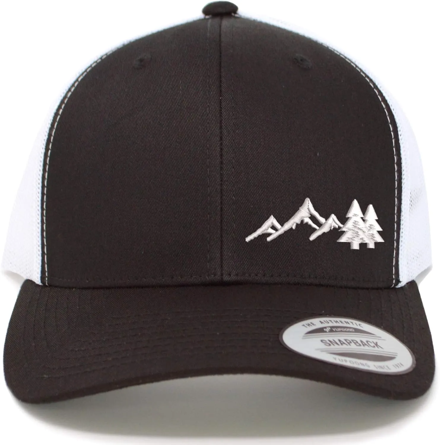 Embroidered Outdoors Mountain Trucker Snapback Cap Mesh Back Men and Women