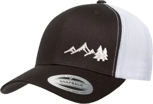 Embroidered Outdoors Mountain Trucker Snapback Cap Mesh Back Men and Women