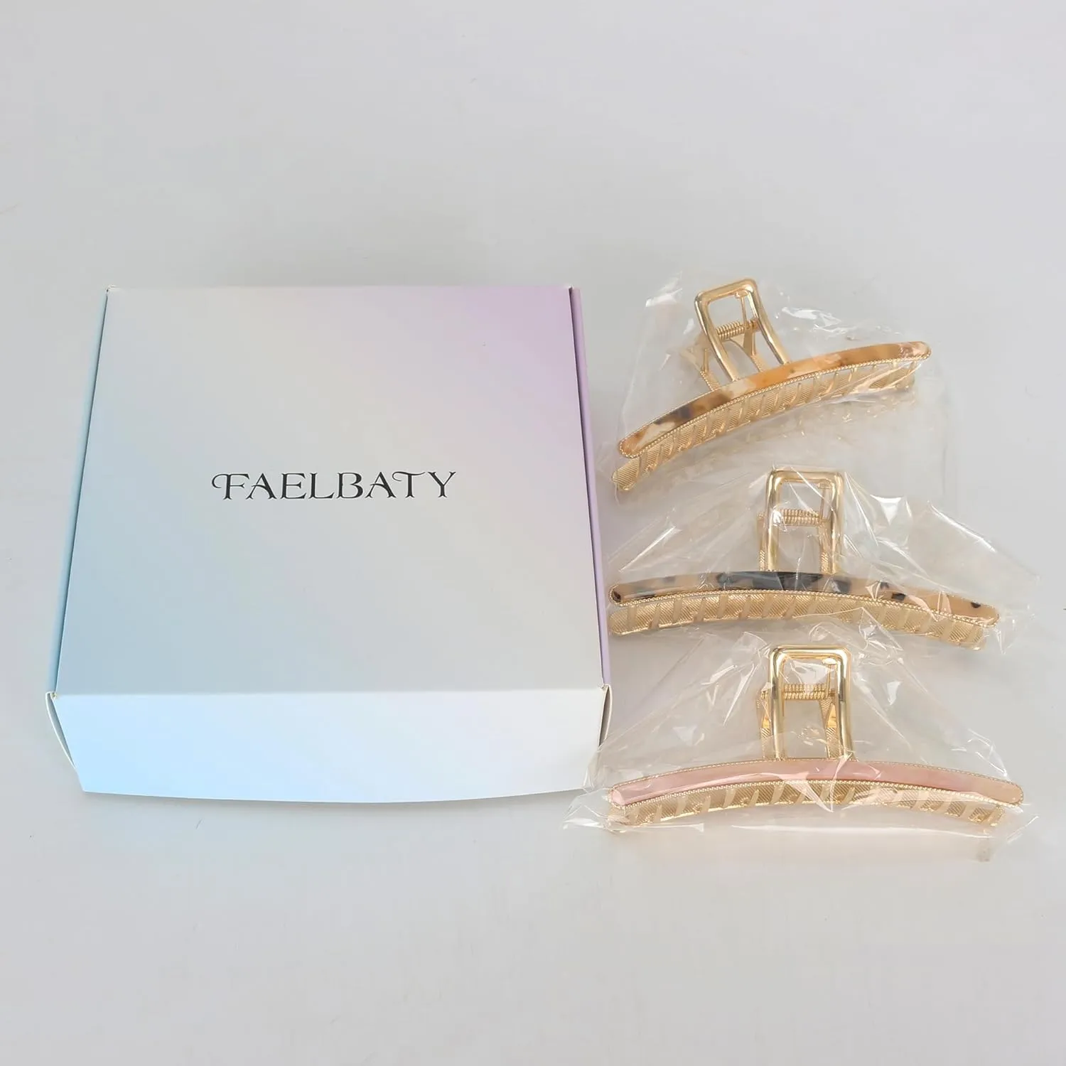 FAELBATY Big Butterfly Hair Claw Clips for Women - 4.7" Acetate and Metal Hair Accessories for Long, Thick Hair (3 Pcs)