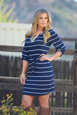 Fall Into My Arms Dress - Navy