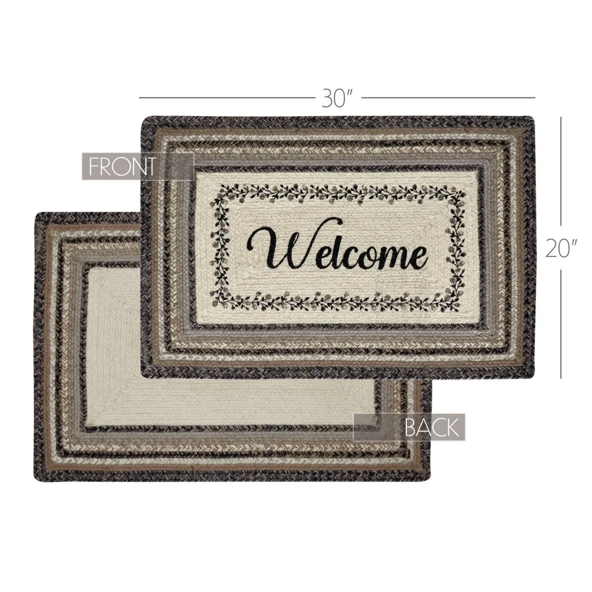 Floral Vine Jute Braided Rug