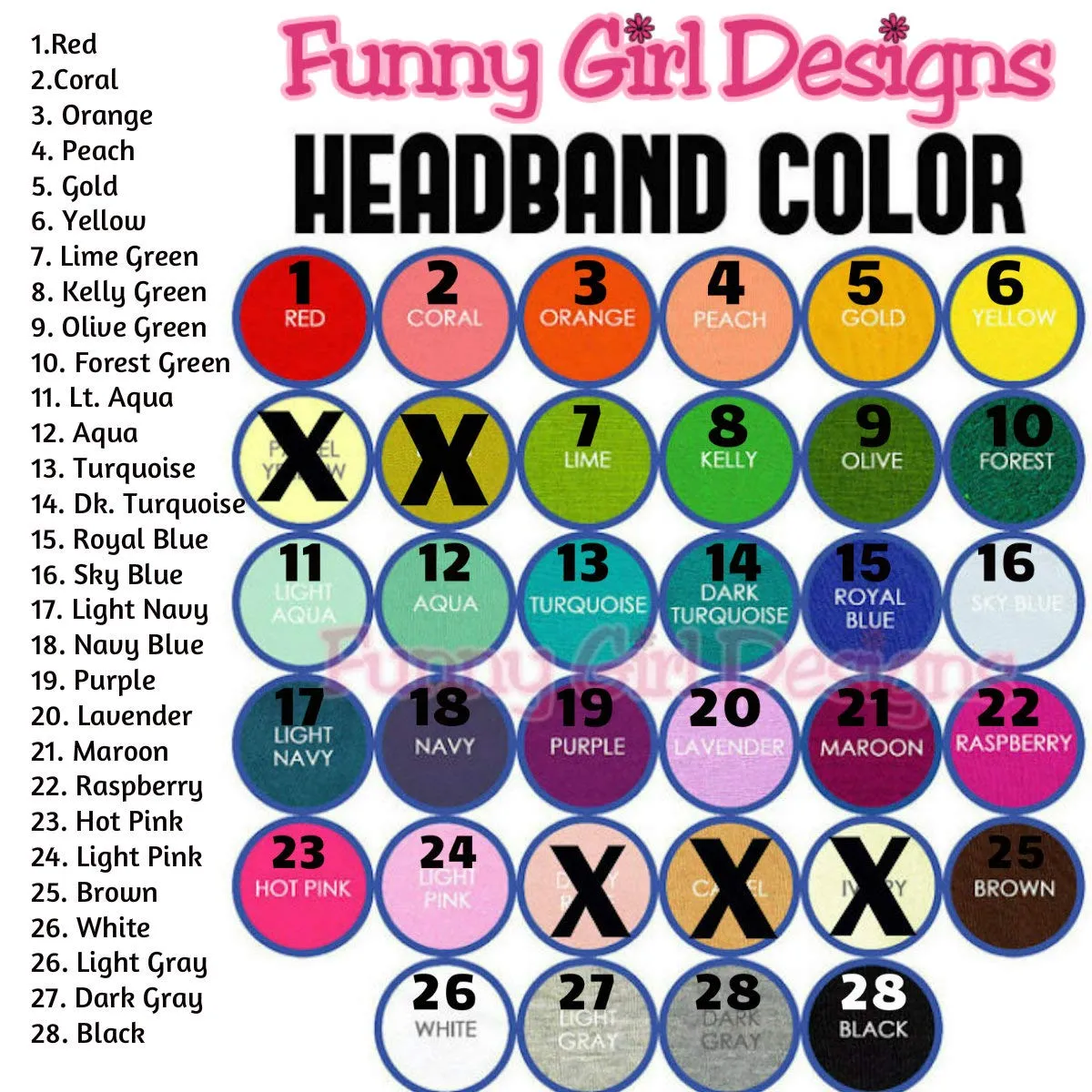 Funny Girl Designs Personalized CUSTOM Cotton Stretch Headband Embroidered With YOUR TEXT- 2.5 Inch (Aqua Headband)