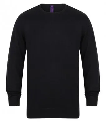 Henbury Lightweight Cotton Acrylic Crew Neck Sweater