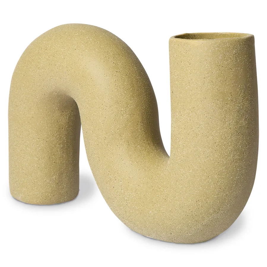 HK OBJECT: CERAMIC TWISTED VASE | OLIVE