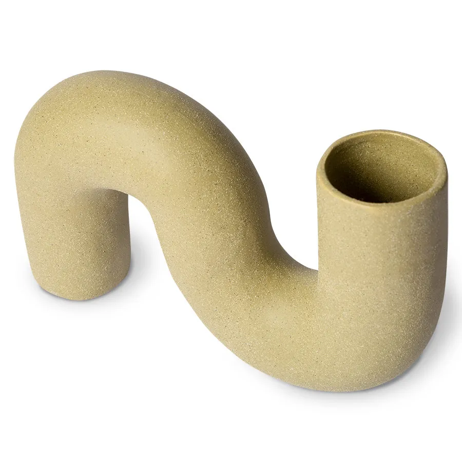 HK OBJECT: CERAMIC TWISTED VASE | OLIVE
