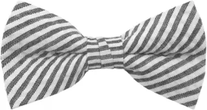 Jacob Alexander Men's Seersucker Striped Pattern Pre-tied Clip-On Bow Tie