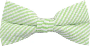 Jacob Alexander Men's Seersucker Striped Pattern Pre-tied Clip-On Bow Tie