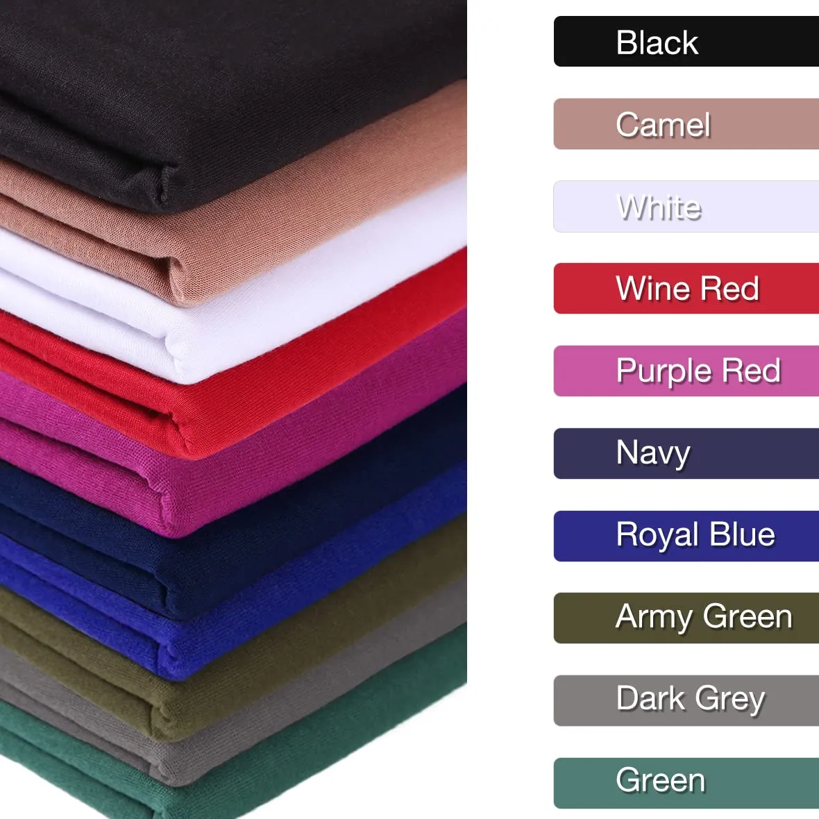 Kachanaa Stretch Jersey Turban Head Wraps Long Solid Color African Shawl Hair Scarfs Lightweight Breathable Head Bands Ties for Black Women(Black)