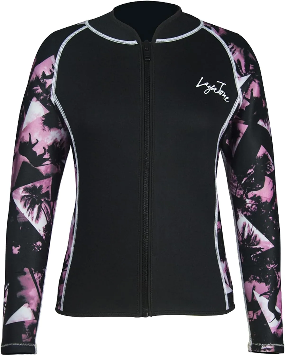 LayaTone Women's 3mm Long Sleeve Neoprene Wetsuit Top - Cold Water Swim, Diving, Surfing & Water Aerobics - Comfort, Warmth & Protection - Suit Jackets for Women