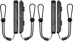 Lonxmovs 4 Pack Wrist Strap for Switch Joycon - Replacement Accessories for Joy con Straps (Black 4 Pack)