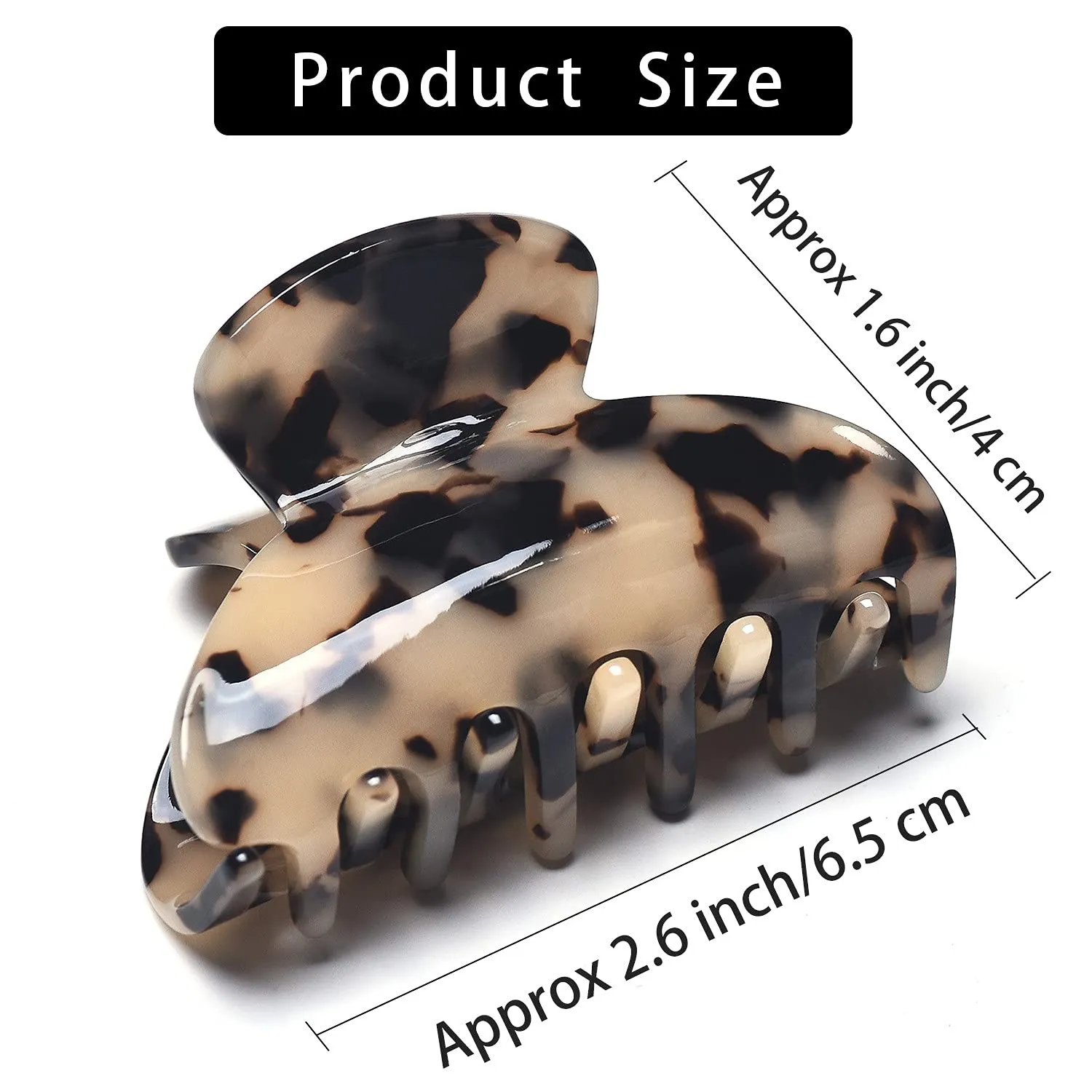 Medium Claw Hair Clips for Women Girls Tortoise Hair Jaw Clips Celluloid Hair Claw Clamps Leopard Print Hair Clasp 3 Pack Mother's Day Gifts