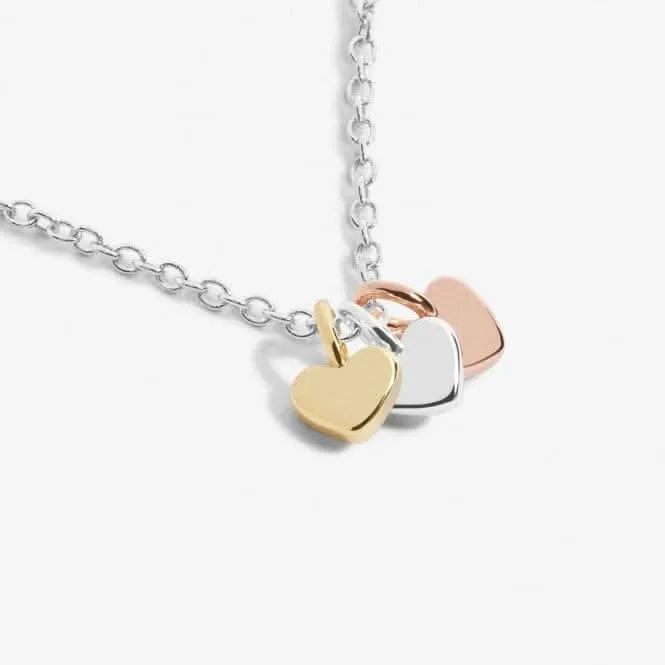 Mini Charms Hearts Silver Gold Rose Gold Plated 46cm   5cm Necklace 7049