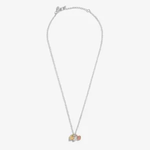 Mini Charms Hearts Silver Gold Rose Gold Plated 46cm   5cm Necklace 7049