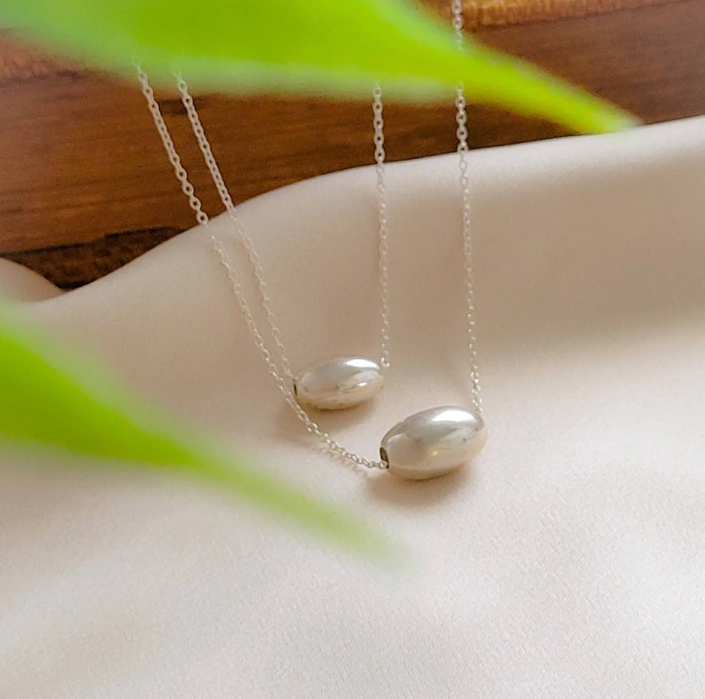 Modern Floating Bead Necklace